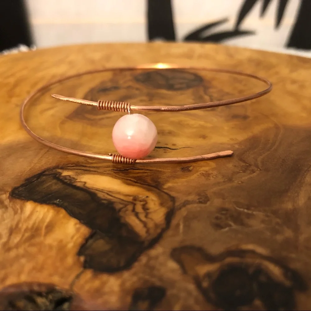 Pink‎ Quartz bangle Bracelet